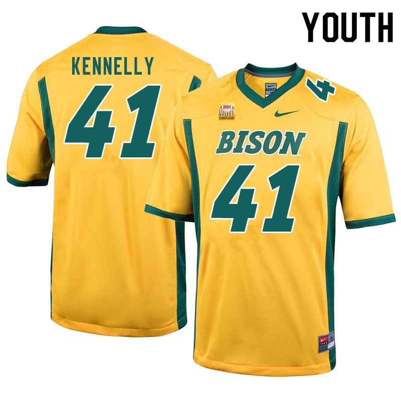 Youth #41 Ross Kennelly North Dakota State Bison College Football Jerseys Sale-Yellow - Click Image to Close